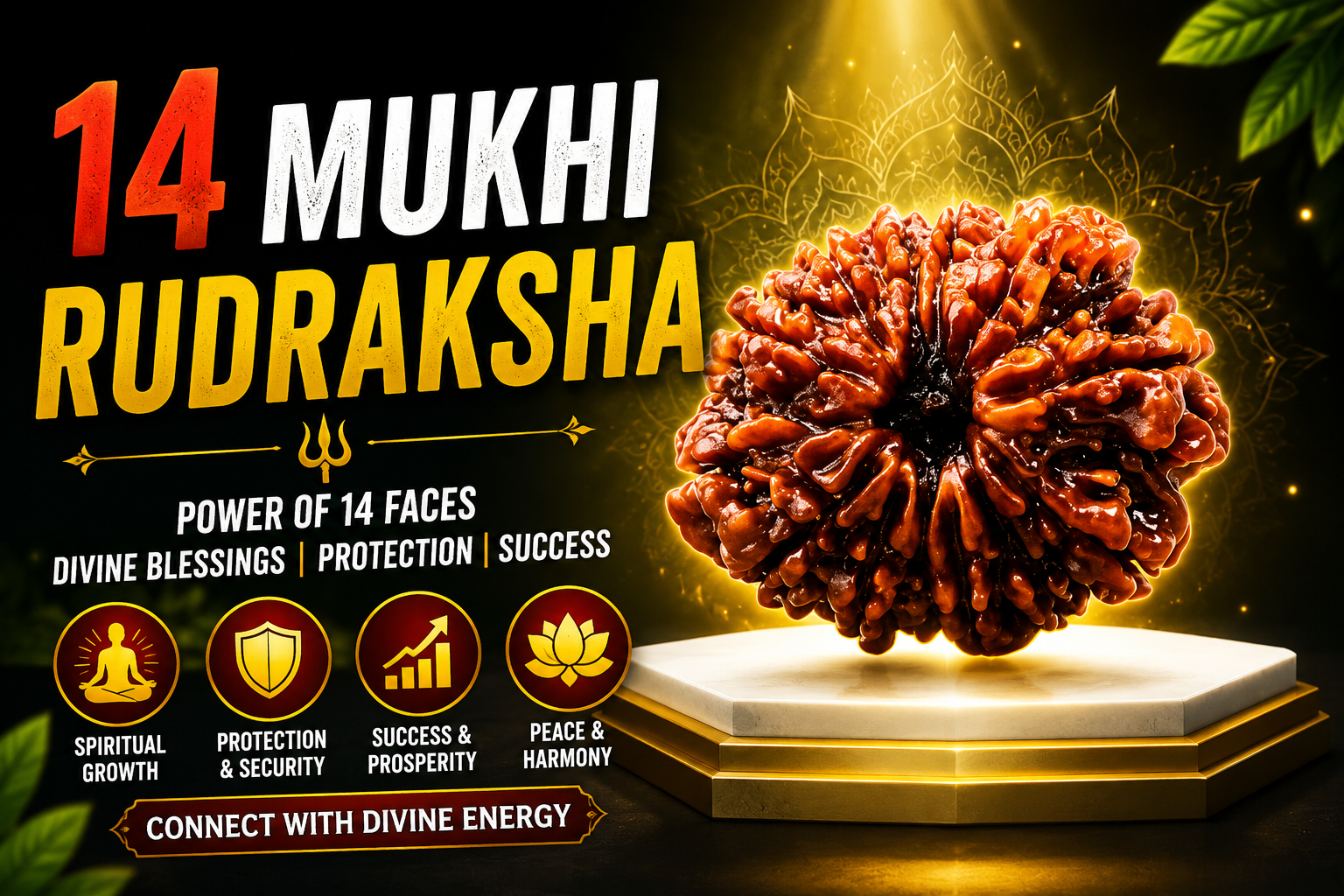 14 Mukhi Rudraksha bead for spiritual yoga practice