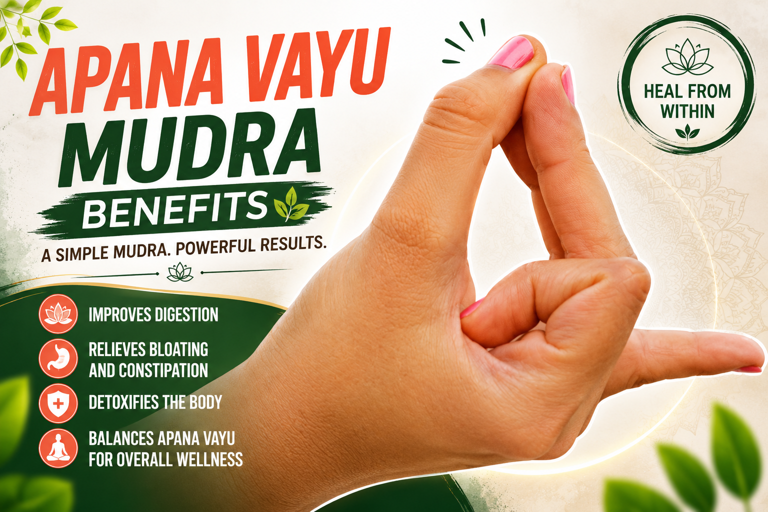 Apana Vayu Mudra hand gesture for heart health