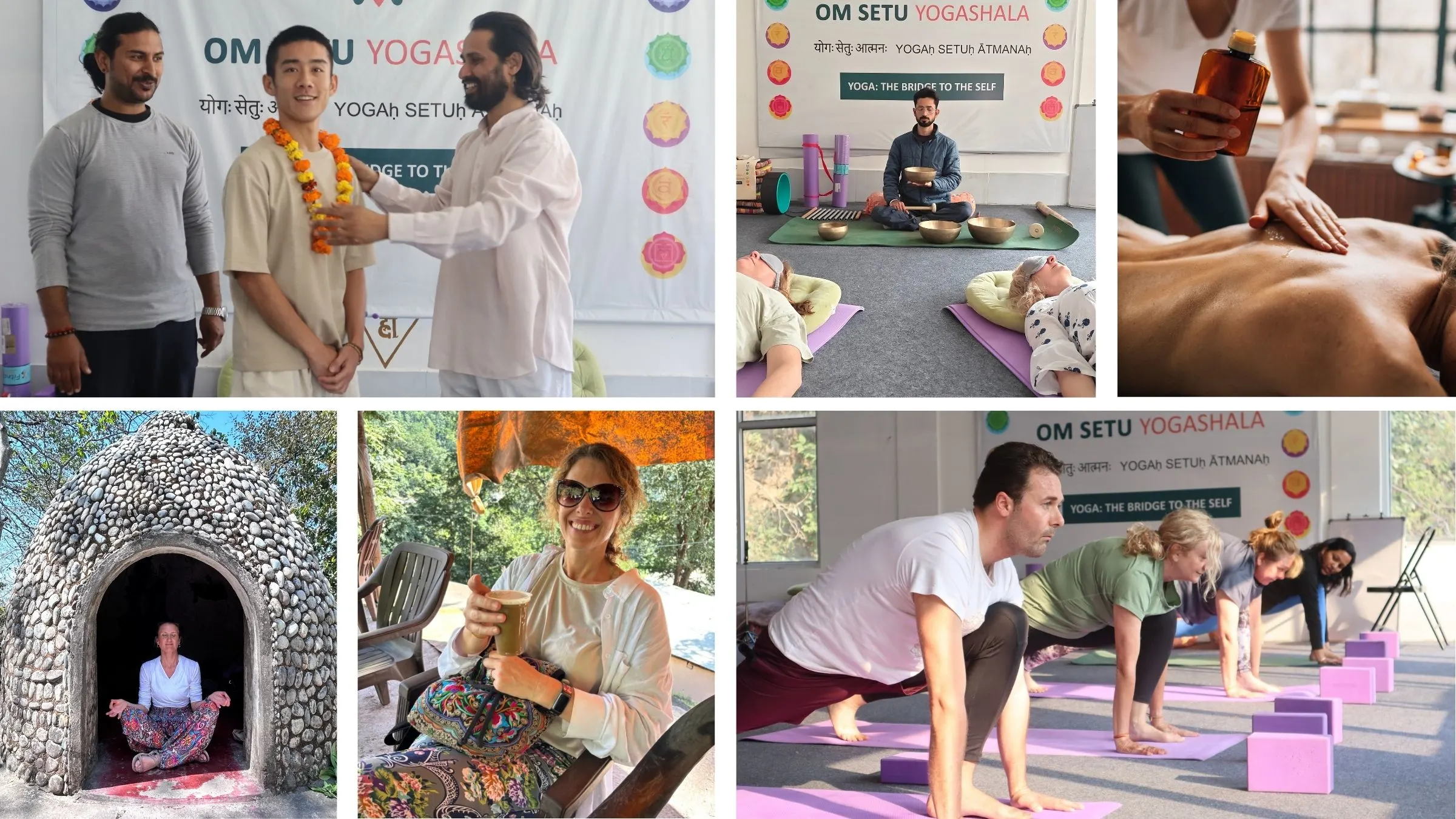 Long-stay retreat guest in extended meditation practice at Om Setu Yogashala