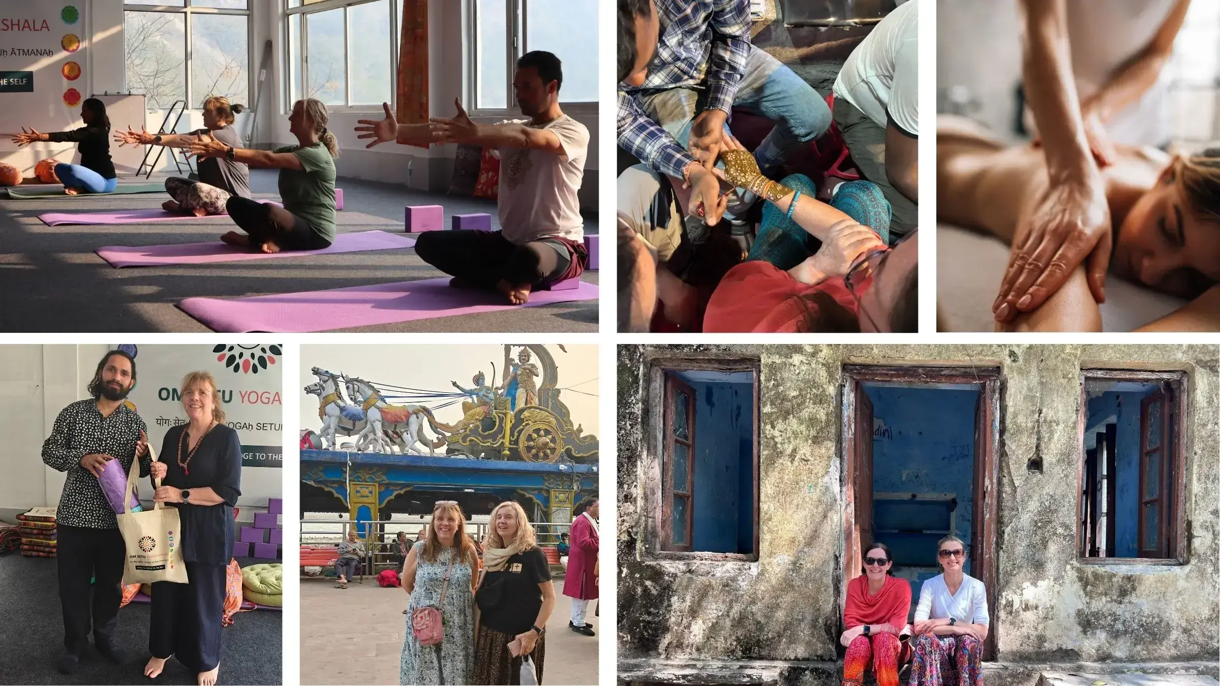 Retreat guests at Om Setu Yogashala across the 3, 5, 7 and 14 day packages