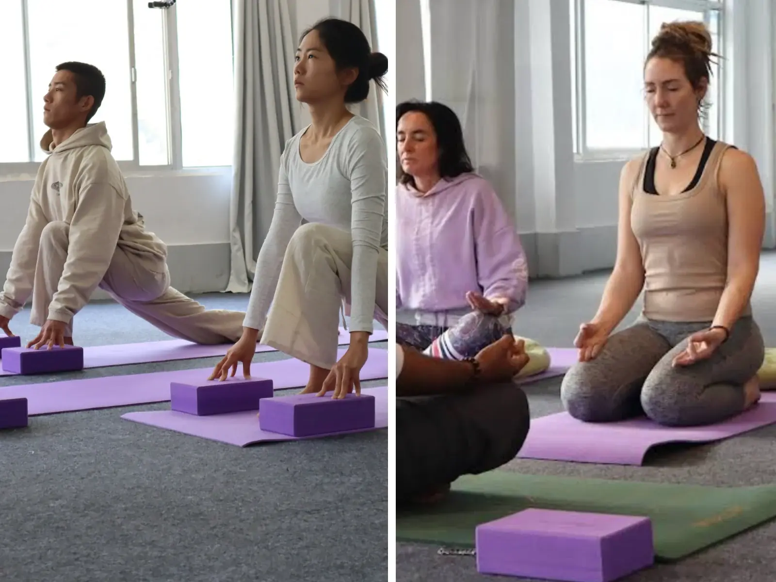 Partner yoga session during the couples retreat