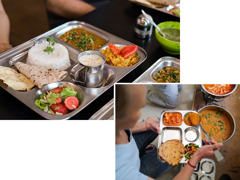 Three sattvic meals a day included in the 14-day retreat