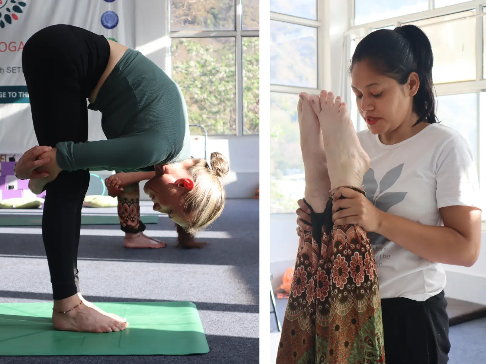 Hatha and Vinyasa session during the 7-day retreat