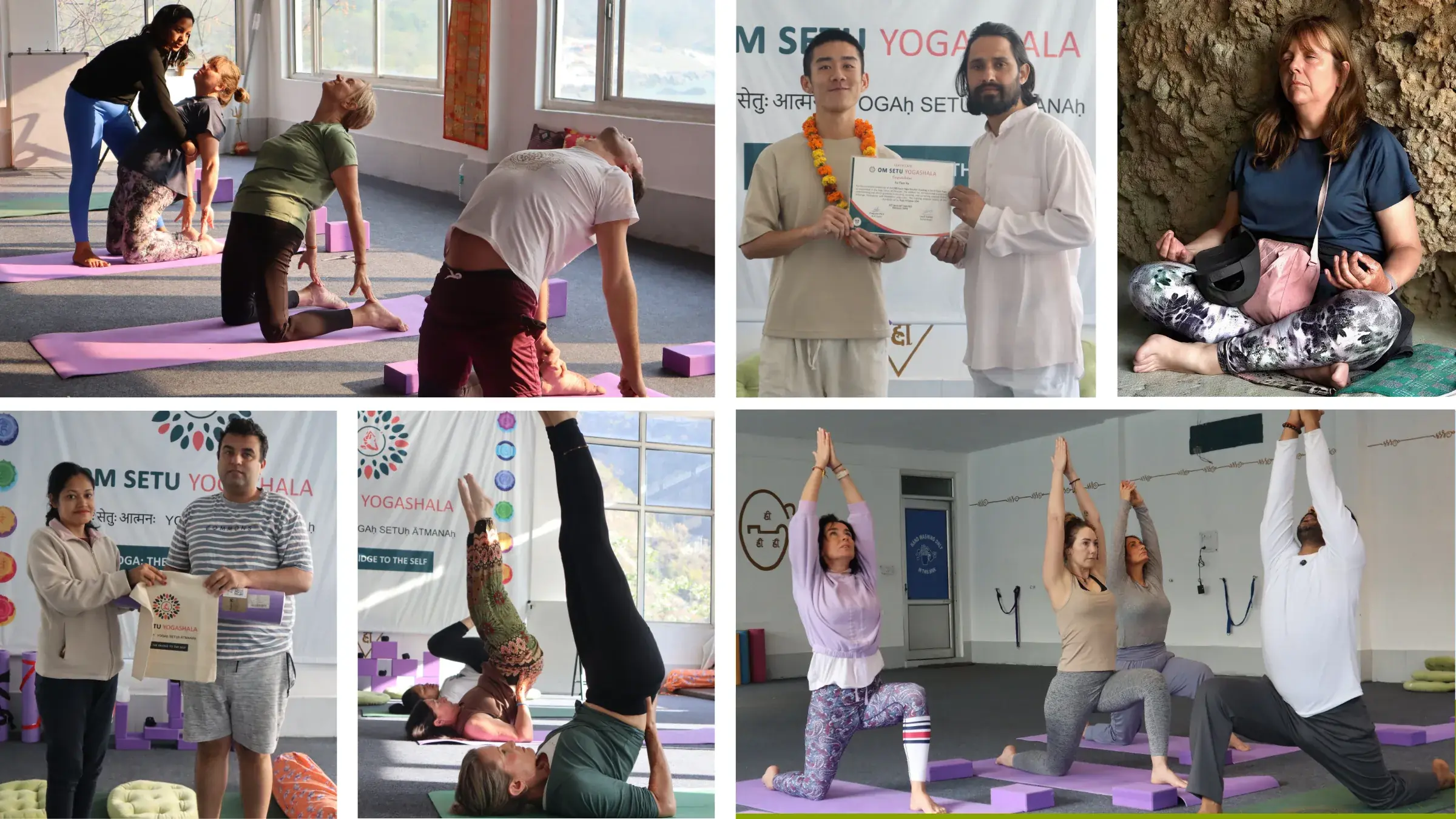 Trainee moving through the Ashtanga primary series during Vinyasa teacher training in Rishikesh